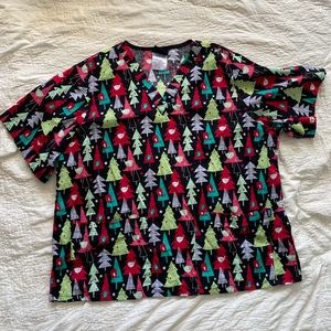 Christmas scrub top
